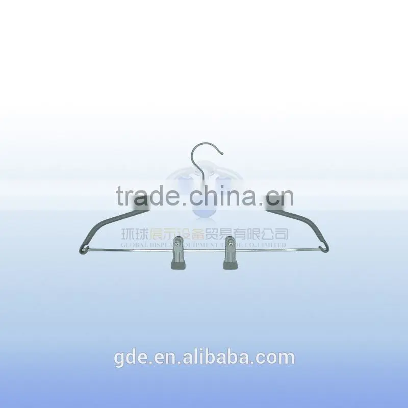 Wholesale grey coated clothes hanger with metal clip