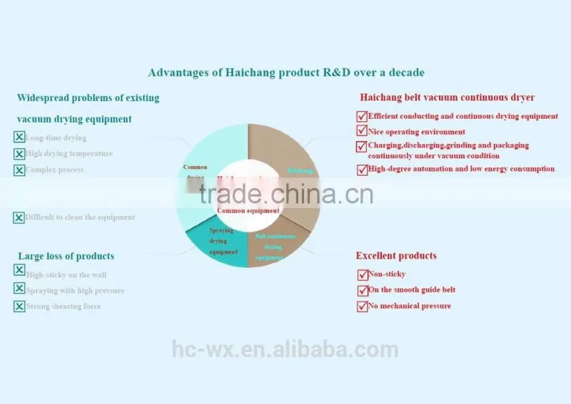 Belt vacuum powder continuous dryer for blueberry powder