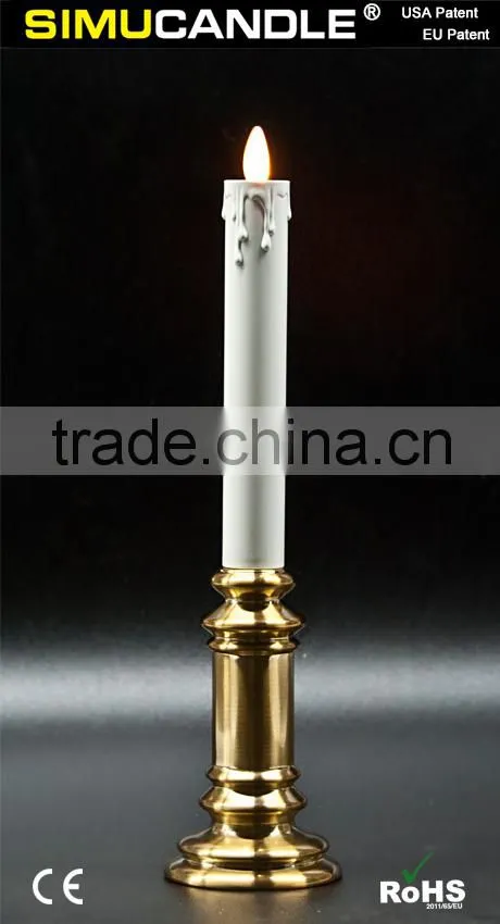 LED Taper Candle with Moving Wick and USA, EU patent
