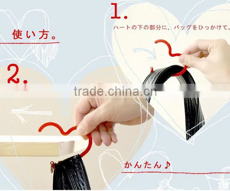 Novelty Heart-Shape Red Table Metal Bag Hanger