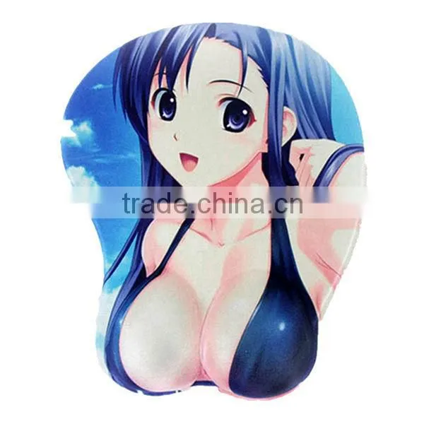 Promotional sexy brest mouse mat,3d cartoon sexy pictures mouse mat