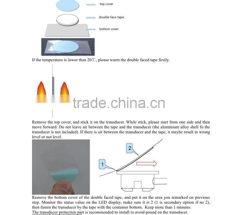 F500 ultrasonic diesel level sensor water level monitor no drilling hole long distance measurement with high resolution