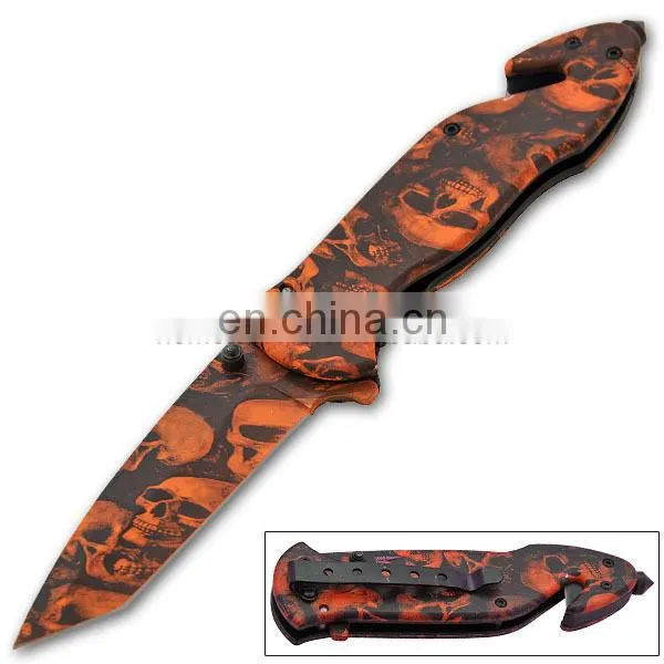8.5"Series Glass Breaker Stainless Steel Camping Rescue folding Crafted Knife