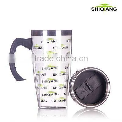 16oz stainless steel travel thermal mug with handle