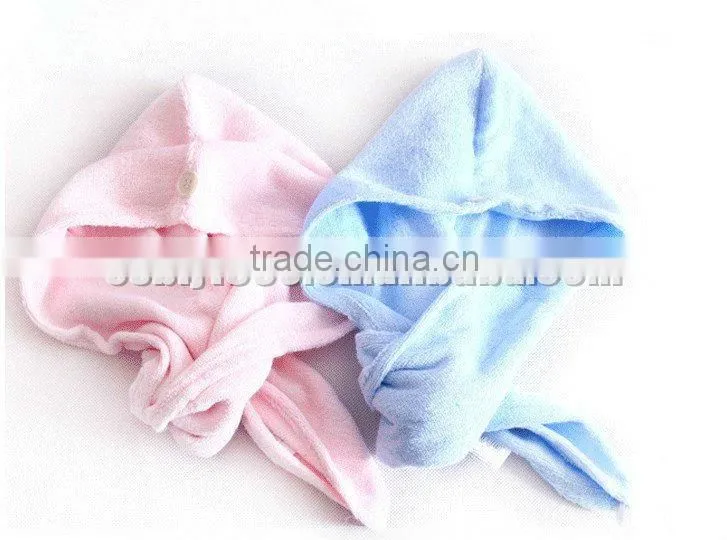 Micro Fiber Super Absorbent Terry Cloth Hair Drying Hooded Towel