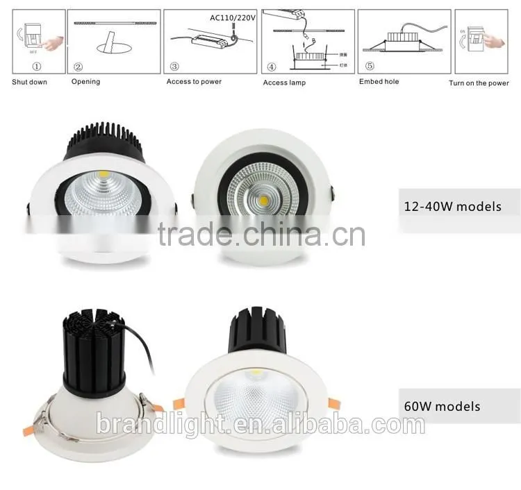 Matter white 10watt up and down cob led downlight led mounted holes95mm recessed down light dimmable led downlight D115*H84mm