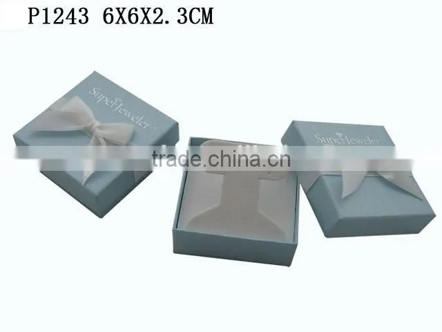 P1243 Simple Cardboard Paper Earring Jewelry Box With Bowknot