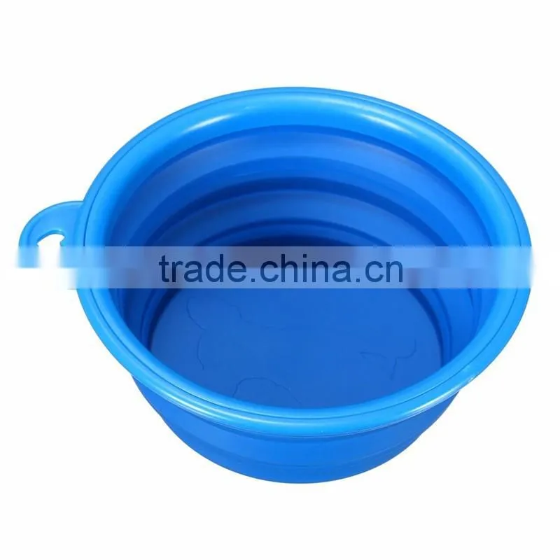 Colorful Wholesale Promotion Food Grade Pet Feeding Water Food Holder Collapsible Travel Bowl Fortable Silicone Pet Bowl