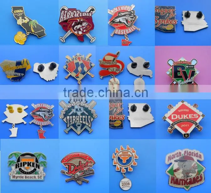 Custom Baseball Lapel Trading Pin, 2016 Smackers Embossed Baseball /Softball Rubber Clutches Enamel Badge