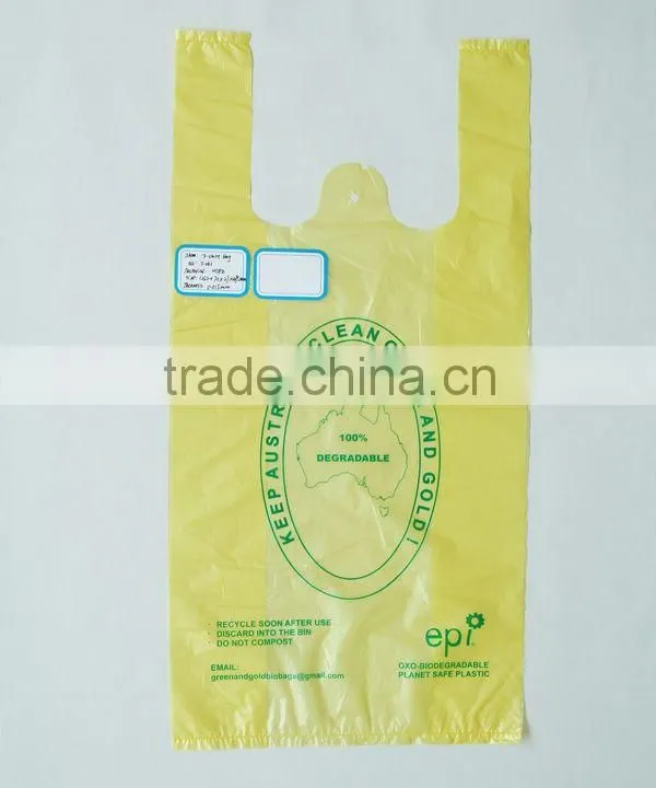 Yellow HDPE T-shirt Packing Bag With Printing