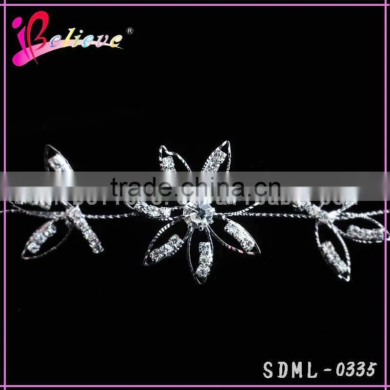 2015 fashion hairband with stones,crystal diamond flower hairband for pretty girls