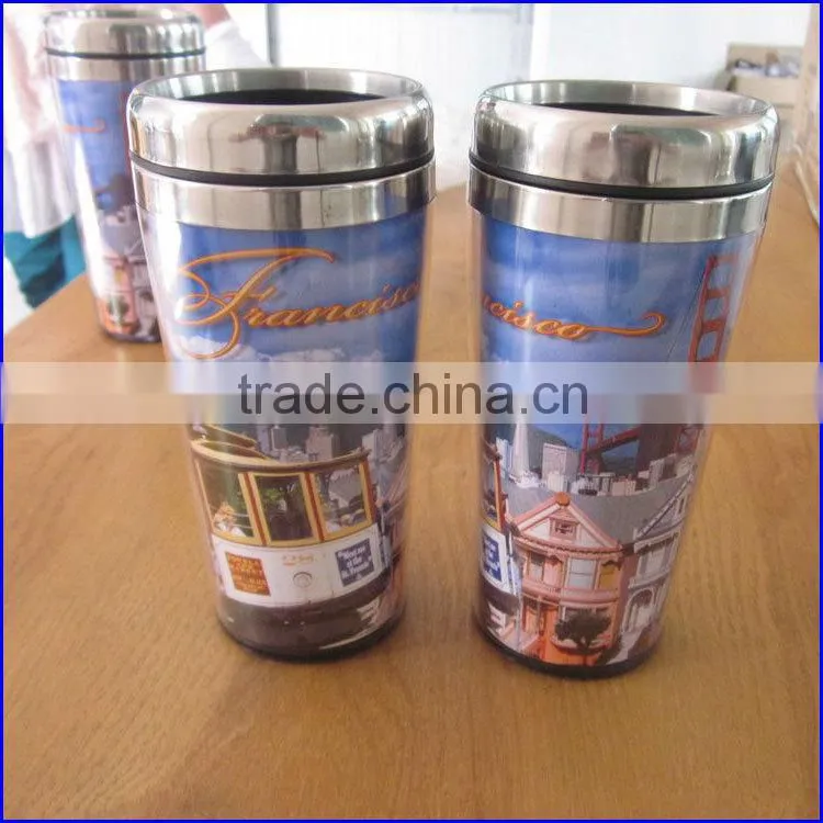 16OZ Travel car Mugs with all kinds of paper inserts FDA standard