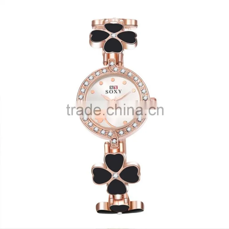 2016 cheap price fashion four-leaf clover ladies fancy watches imported watches