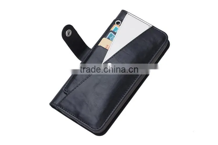 Manufacturer Wholesale PU leather cell phone case for iPhone 6/6s,protective card holder case with shrapnel