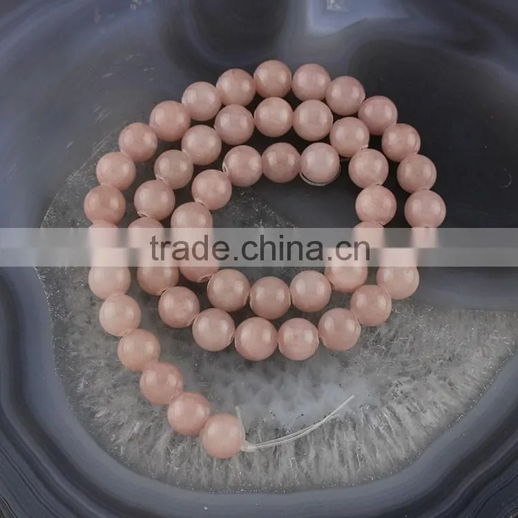 YJ1125-2 Wholesale Dark red Round Dyed Jade Stone Beads for jewelry making