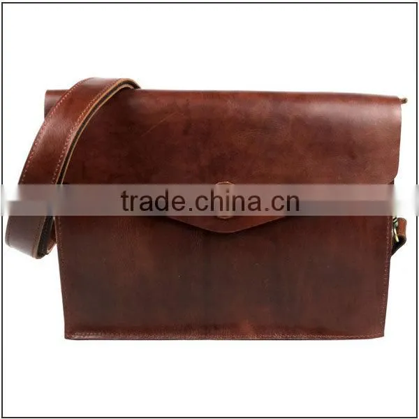 Vintage messenger bag for men coffee small leather messenger bag