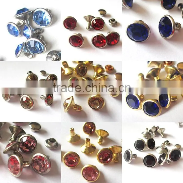 cap diamond rivet,colorful crystal rhinestones leather rhinestone rivets