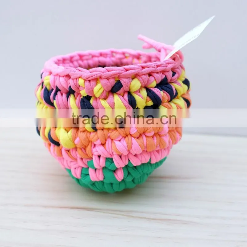 Mixed colored fancy crocheting yarn jersey t shirt yarn for craft design