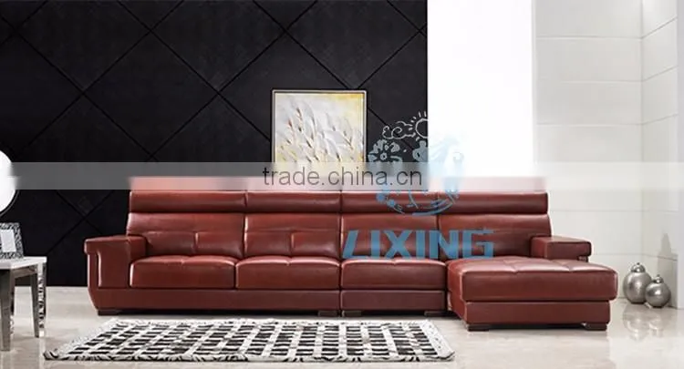 Living Room Corner Luxury European Style Leather Sofa Set