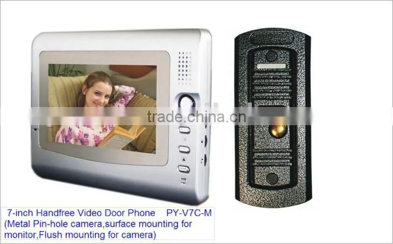 Good News! Hot Selling 7 Inch color video door phone, door phone video intercom unlock