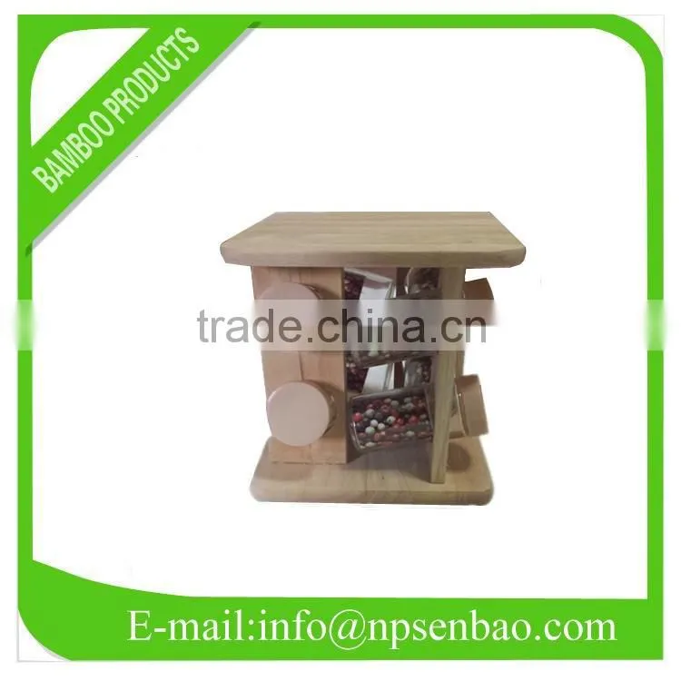 8pcs wooden Spice rack / revolving spice rack