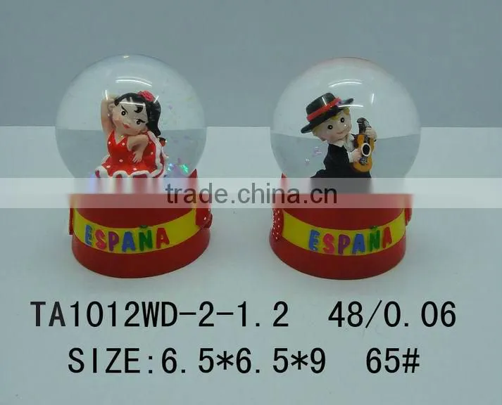 Espana style cute polyresin shoes shape water globe
