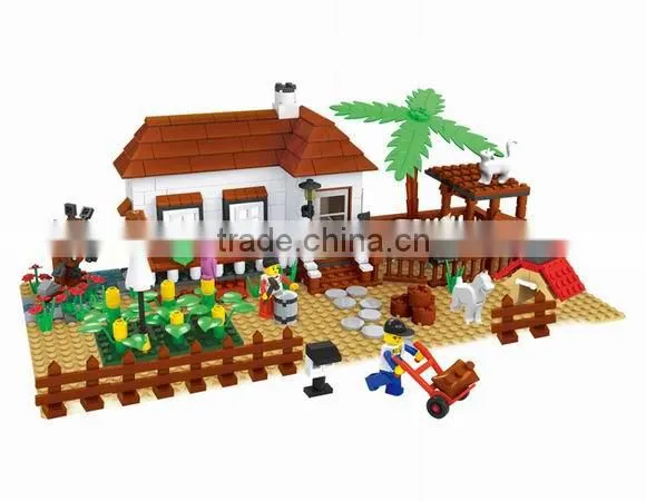 educational toy Happy Farm Series ABS Block Toy For Kids