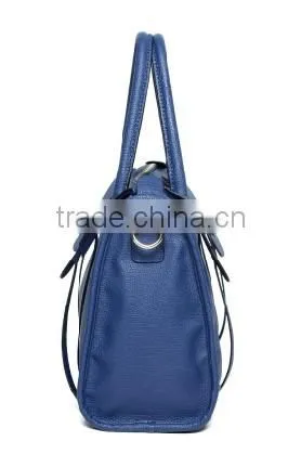 2016 latest new arrival high quality fashion plain lady handbag blue bag