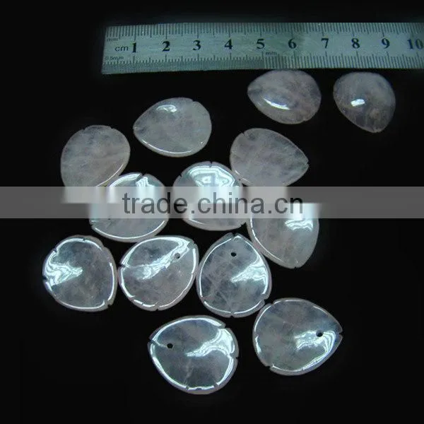 Fashion petal rose quartz pendants for gift