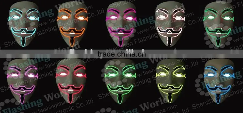 Wireless Fashion masquerade neon party mask, party supplies fashion flashing neon party mask