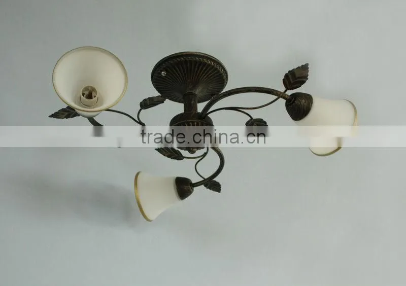 Beige and yellowish Flower 3 lampholders Chandelier pendant
