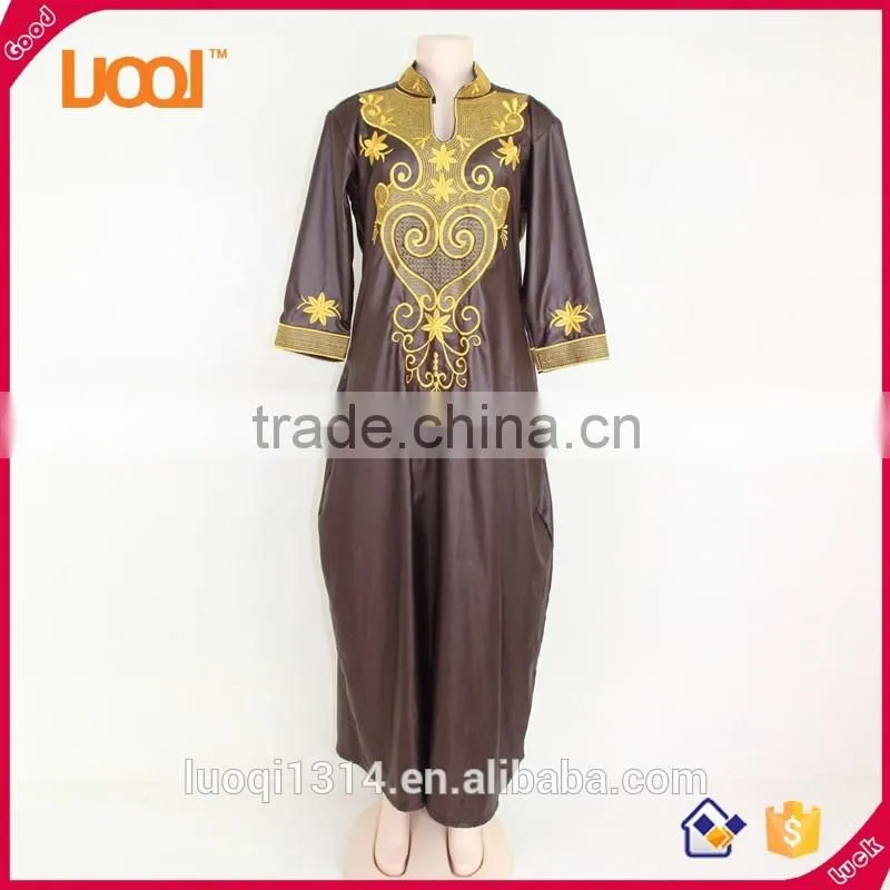 Latest style african style embroidery dresses maxi dresses for women