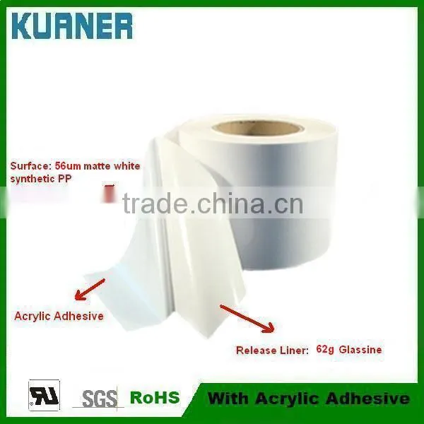 Self Adhesive PP Synthetic Paper for printing material