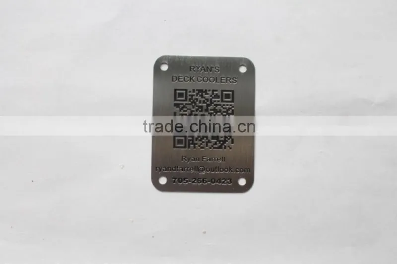 2015 New arrival stainless steel plate lables with adhensive backside