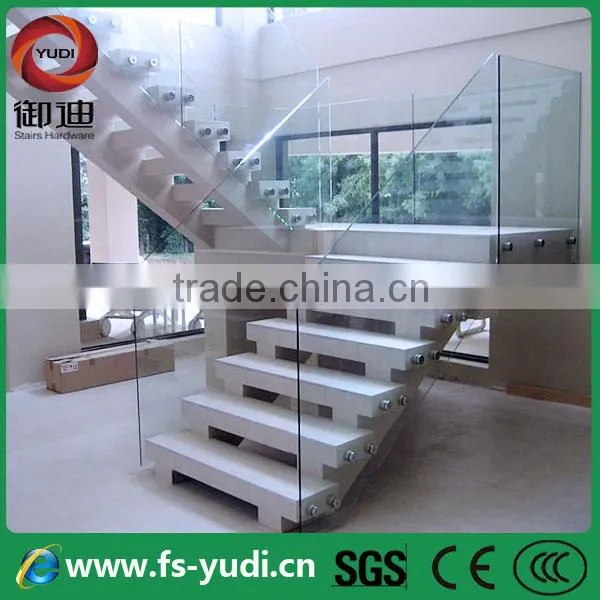 modern straight glass interior metal staircases factory
