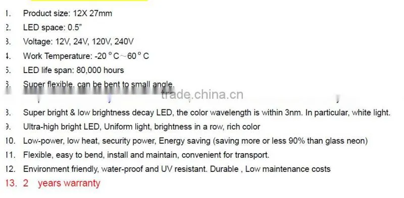led neon rope flex for outdoor IP65 2 years warranty Neon Signs