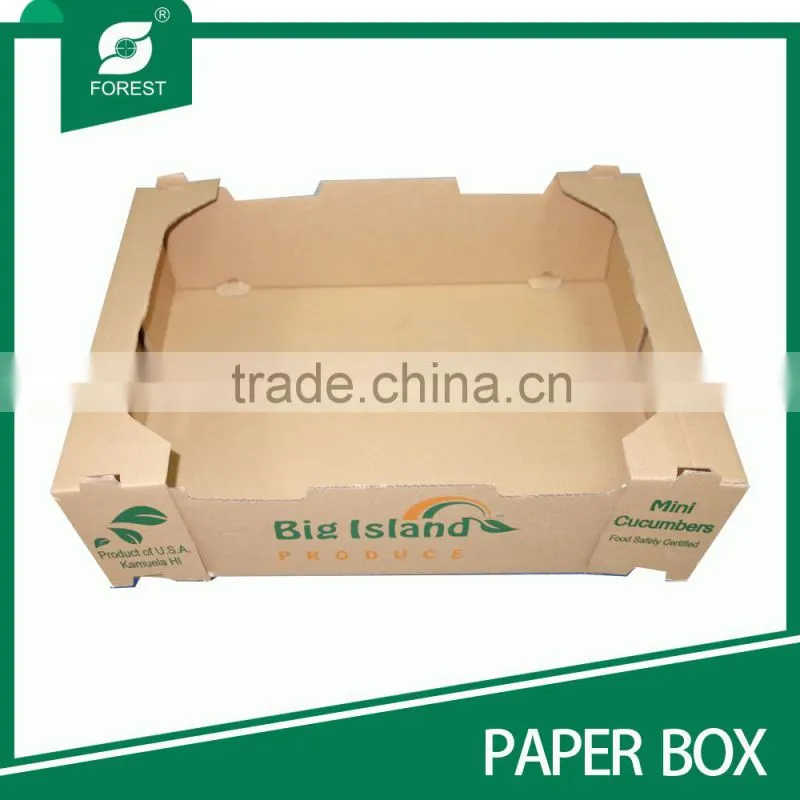 BROWN PRINTED PAPER TRAY FOR VEGETABLE LIKE MINI CUCUMBERS