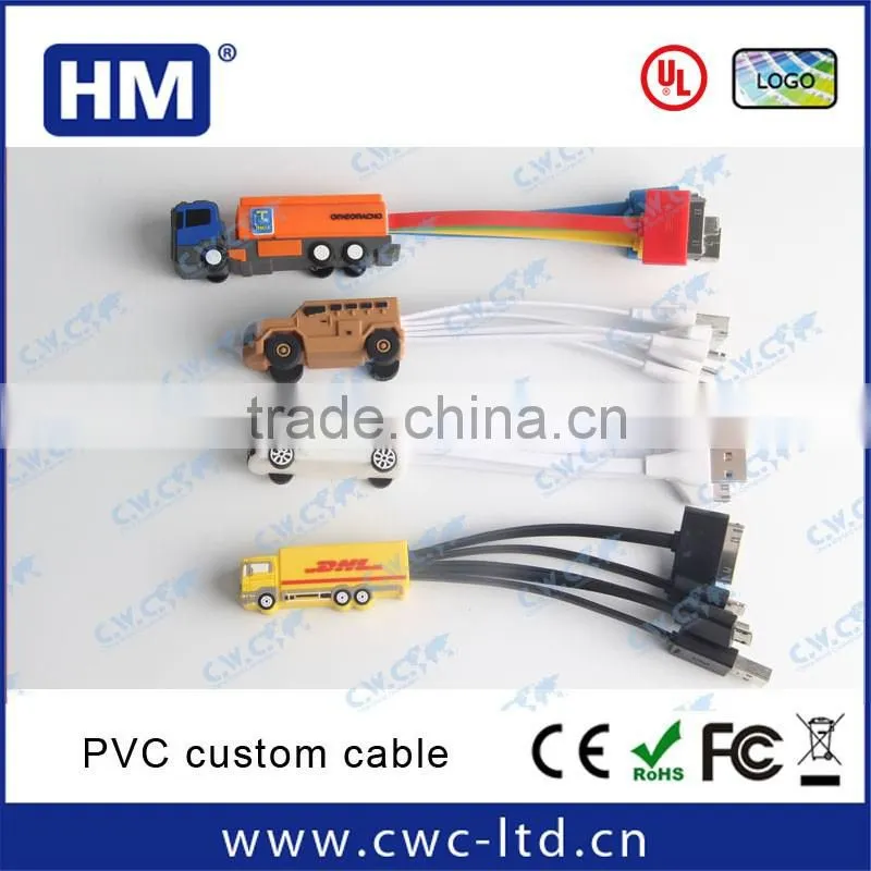 OEM cheap special promotional gifts custom shape 6 in 1 charging cables for mobile phones wholesale mobile charger cables