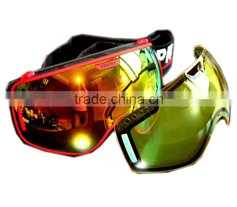 Unisex Adults Detachable Lens and Super Big Spherical REVO Goggles Snowmobile Ski Sunglasses & Snowboard Goggles