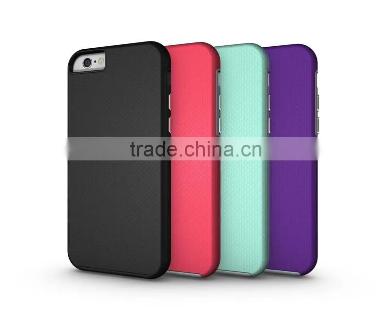 High impact hybrid hard +soft touch armor rugged case for apple iphone 6 cell