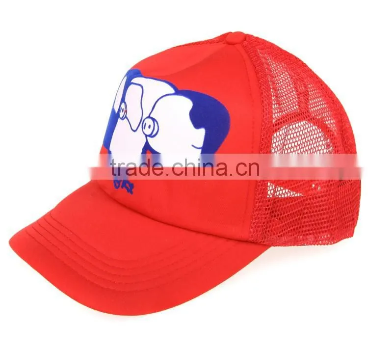 red 5 panel custom foam image printing trucker hats
