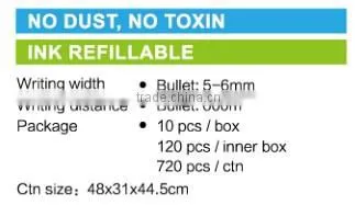 Liquid chalk marker refillable in colorful ink non-toxic
