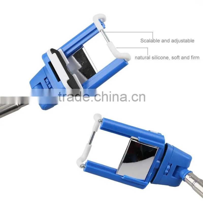 Extendable steel material wireless bluetooth selfie stick for moblie for cell phone