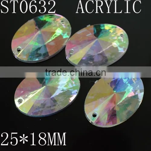 Rhinestones Loose Beads Hand Sewing Strass For Dress 22mm, Sew On Acrylic Accessories, Acrylic For Jewlry