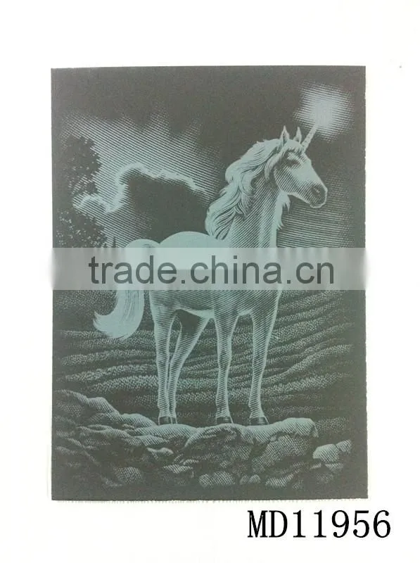 Cute Horse Print inkjet Engraving card/Scratch art foil paper/foil card/Scratch foil paper engraving art quilling art paper