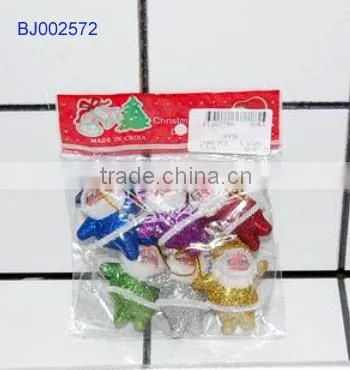 Small Christmas gift cheap decorative items small hanging silver santa claus