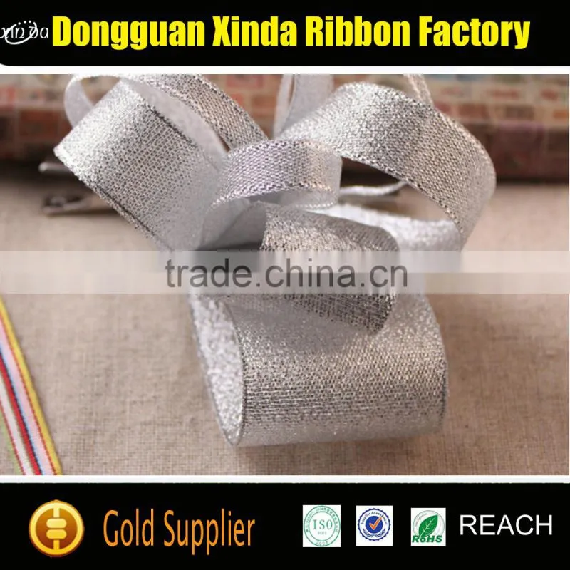 Fancy Promotional Single Face Silver Satin Ribbon