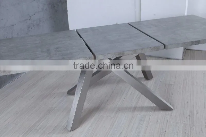 Latest Designs stainless steel marble wooden dining table and leather chair
