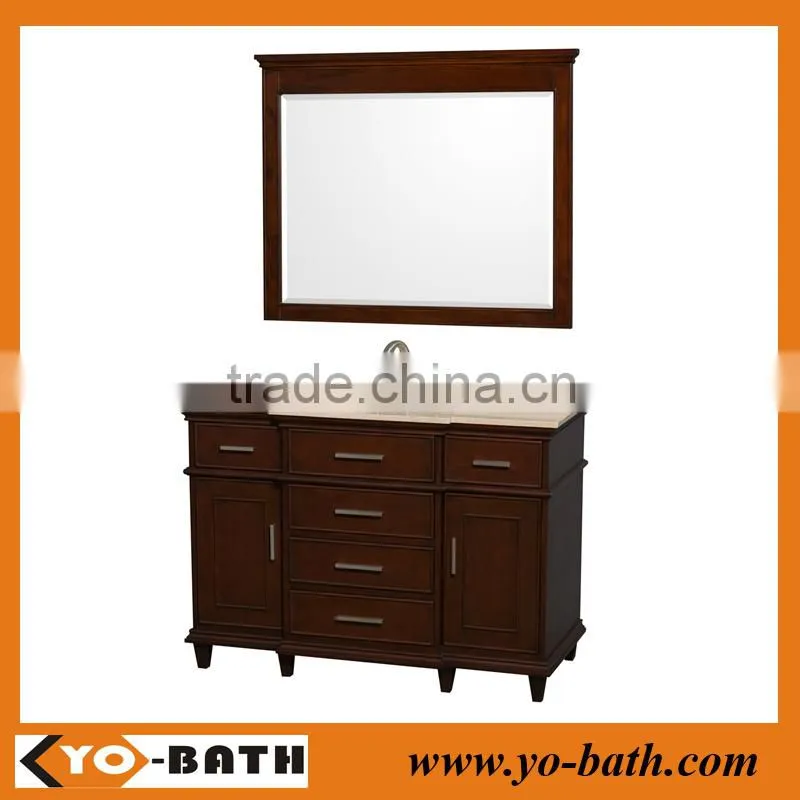 48" traditional bathroom vanity with marble countertop
