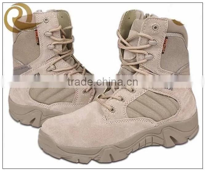 2015 Hot sale tan leather cheap delta force military combat boots